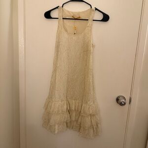 Vintage Alice + Olivia Cream Lace Dress